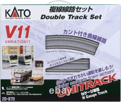 Ensemble de voies ferrées pour trains miniatures KATO N Gauge V11 Double Track Set 20-870