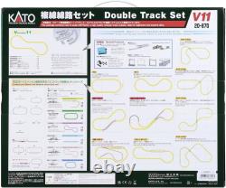 Ensemble de voies ferrées pour trains miniatures KATO N Gauge V11 Double Track Set 20-870