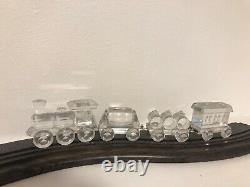 Figurines de train Swarovski en cristal, ensemble de 4 pièces avec rail 7471