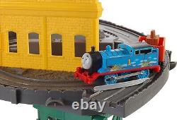 Grand ensemble de pistes de train motorisé Thomas avec grue de gare, jouet pour enfants cadeau