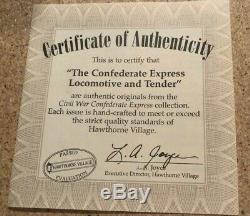 Hawthorne Village CIVIL War Confédérés Train Express Voitures Set Et Piste Nib