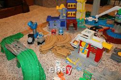 Huge Lot Fisher Price Geo Trax Train Set Trains Track Buildings Airport Plane