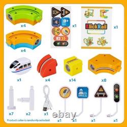 KlickRail Ensemble de Train Électrique Piste de Course Flexible pour Enfants 4 6 7 8 ans, 48 Pcs Voiture