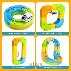 KlickRail Ensemble de Train Électrique Piste de Course Flexible pour Enfants 4 88 pièces Deluxe