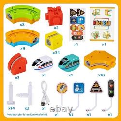 KlickRail Ensemble de Train Électrique Piste de Course Flexible pour Enfants 4 88 pièces Deluxe