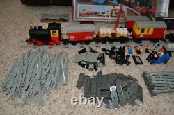 Lego 7722 Train Ensemble Presque Complet W Legos Supplémentaires, Voitures, Personnes, Piste, Boîte