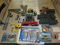 Lego City 3677 Red Cargo Train 7936 Passage À Niveau Du Terrain 60238 7499 Pistes Xtra