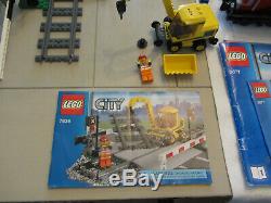 Lego City 3677 Red Cargo Train 7936 Passage À Niveau Du Terrain 60238 7499 Pistes Xtra