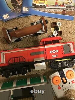 Lego City 3677 Red Cargo Train Complet Contrôleur Moteur No Box Extra Track