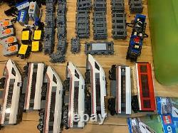 Lego Trainsets Chantier Y Compris Gare, Trains Multiples, Environ 180 Pièces De Voie