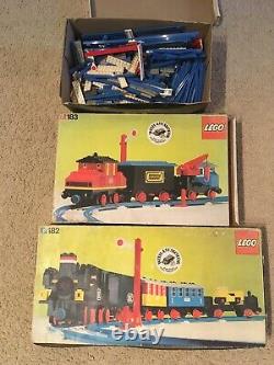 Lego Vintage Train Sets Lot 182 183 Blue Tracks Grey Electric Switches Cross