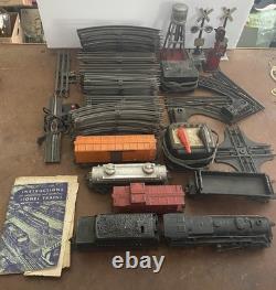 Locomotive à vapeur Lionel Postwar 2035 avec wagons de fret, ensemble de train en O Gauge, alimentation et rails