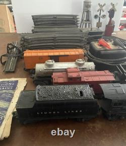 Locomotive à vapeur Lionel Postwar 2035 avec wagons de fret, ensemble de train en O Gauge, alimentation et rails