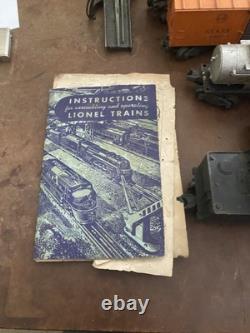 Locomotive à vapeur Lionel Postwar 2035 avec wagons de fret, ensemble de train en O Gauge, alimentation et rails