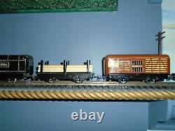 Marx Tin Train 1940 Marlines Set & Box High Grade Camion Car De Catégorie Collecteur
