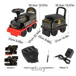 Montée sur des jouets de train Électrique Ensemble de train avec voie 2 sièges voiture de marchandises, musique, Li