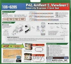 N Echelle Kato 106-6285 Amtrak Viewliner Intercity Express Train Withdcc