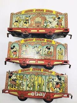 Original 1935 Lionel Mickey Mouse Disney Circus Train Set Avec Pistes + Stoker