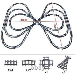 Piste droite courbée avec croisement pour la construction de trains Lego - 60 ensembles