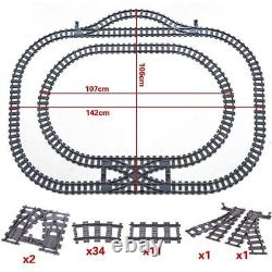 Piste droite courbée croisée pour ensemble de construction de train Lego DIY-60
