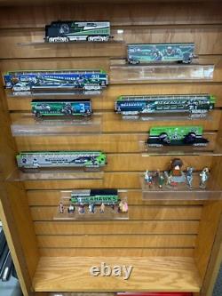 RARE Ensemble de train HO 8 des Seattle Seahawks Hawthorne Village Super Bowl 48 + Ensemble de rails
