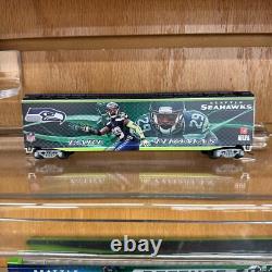 RARE Ensemble de train HO 8 des Seattle Seahawks Hawthorne Village Super Bowl 48 + Ensemble de rails