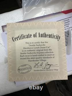 RARE Ensemble de train HO 8 des Seattle Seahawks Hawthorne Village Super Bowl 48 + Ensemble de rails