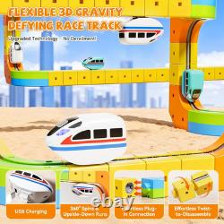 Set de Train Électrique Amélioré, Piste Infini 3D avec Pistes Flexibles pour Enfants, Cub