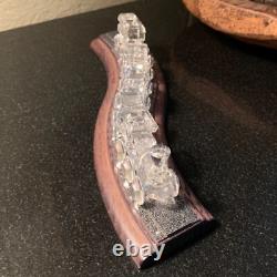 Set de Train en Cristal Swarovski 5 Figurines de Voiture avec Piste en Bois 6 pièces Pristine