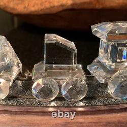 Set de Train en Cristal Swarovski 5 Figurines de Voiture avec Piste en Bois 6 pièces Pristine