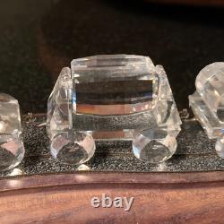 Set de Train en Cristal Swarovski 5 Figurines de Voiture avec Piste en Bois 6 pièces Pristine