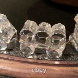 Set de Train en Cristal Swarovski 5 Figurines de Voiture avec Piste en Bois 6 pièces Pristine
