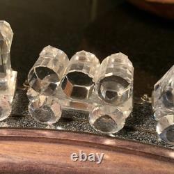 Set de Train en Cristal Swarovski 5 Figurines de Voiture avec Piste en Bois 6 pièces Pristine
