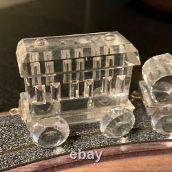 Set de Train en Cristal Swarovski 5 Figurines de Voiture avec Piste en Bois 6 pièces Pristine