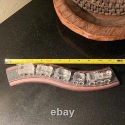 Set de Train en Cristal Swarovski 5 Figurines de Voiture avec Piste en Bois 6 pièces Pristine