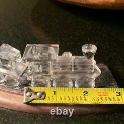 Set de Train en Cristal Swarovski 5 Figurines de Voiture avec Piste en Bois 6 pièces Pristine