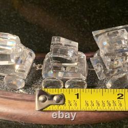 Set de Train en Cristal Swarovski 5 Figurines de Voiture avec Piste en Bois 6 pièces Pristine