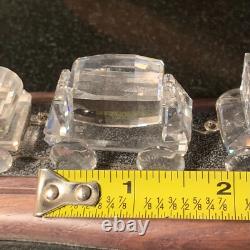 Set de Train en Cristal Swarovski 5 Figurines de Voiture avec Piste en Bois 6 pièces Pristine