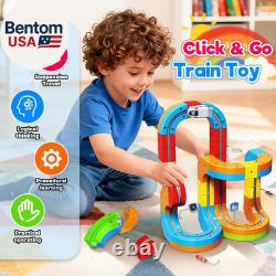 Set de train électrique pour enfants, kits de construction de rails 3D DIY avec train et signaux de circulation