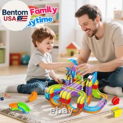 Set de train électrique pour enfants, kits de construction de rails 3D DIY avec train et signaux de circulation