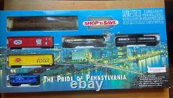 Shop-n-save Pride Of Pennsylvania Ho Train Set (brown Gg1) Nouvelle Boîte Scellée