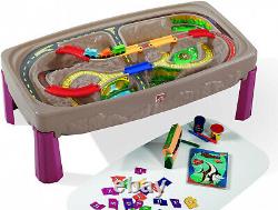 Step2 Deluxe Canyon Road Train & Track Table Avec L'ensemble Train Play Toddlers Nouveau