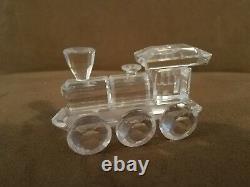 Swarovski Crystal Complete Train Set With Wooden Track 7 Pièces