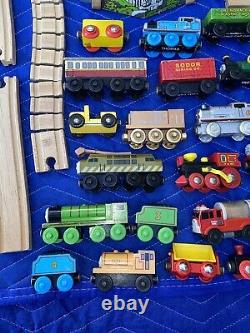 Thomas The Tank Engine Train Set Wooden Tracks Brio Huge Lot 129 Pieces Vintage