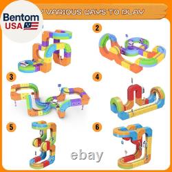 Train Électrique avec Pistes de Course Flexibles 3D Magiques pour Enfants, Circuit de Voitures de Course E