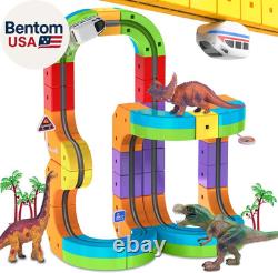 Train Électrique avec Pistes de Course Flexibles 3D Magiques pour Enfants, Circuit de Voitures de Course E