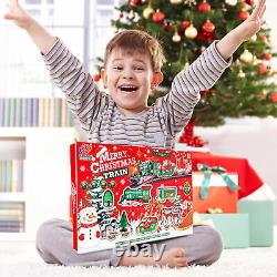 Train de jouet de Noël avec lumière et son Ensemble de piste circulaire de train de jouet de Noël cadeau pour enfant