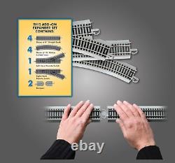 Trains SnapFit EZ TRACK LAYOUT EXPANDER SET RAIL EN ARGENT NICKEL AVEC ROUTE GRIS