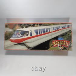 Vintage Disney World Red Stripe Monorail Train Toy Set 5' X 4' Oval Track W Box