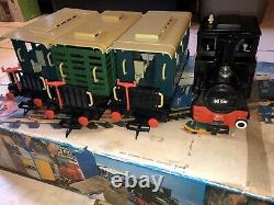 Vintage Playmobil Train 4000 (lot De 1 Moteur Et 3 Voitures) No Track / Transformateur